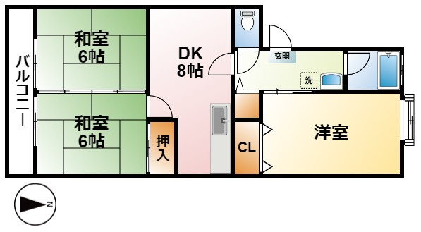 松美第2マンションの間取り