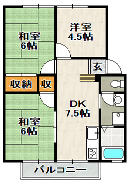 ハイツ椿園Ⅱの間取り