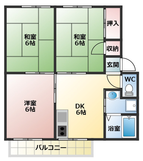 【間取り】 | メゾンルミエール | ３DK