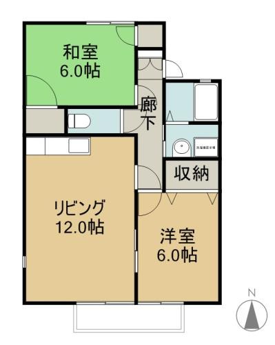 ディアコートⅡＢの間取り