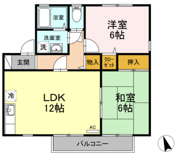 セジュール クレストB棟の間取り
