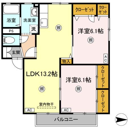 ラシェットエムザB棟の間取り