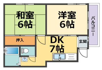 【間取り】 | 久寿川岡田マンション