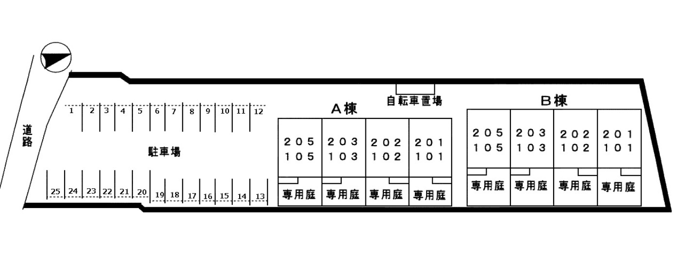 ソレイユ富貴Bの区画図