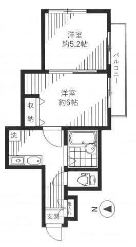 文京区千駄木５丁目の賃貸マンションの間取り|2K