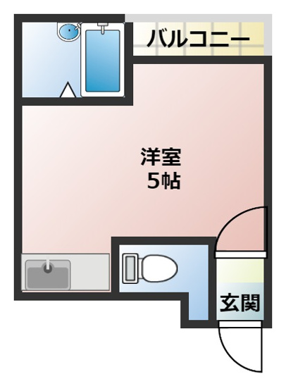 【間取り】 | 大宝　小阪ヴィラデステ | １R
