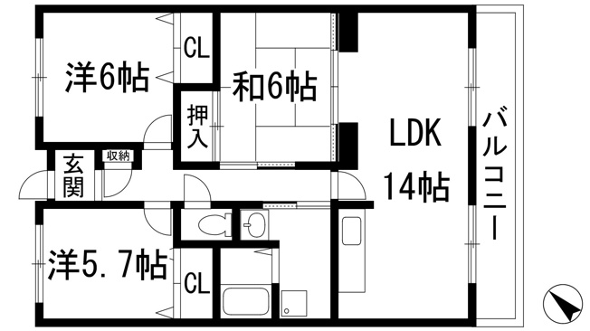 【間取り】 | ベルデュール宝塚