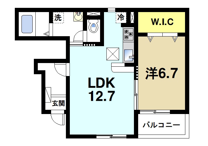 セプティモの間取り|1LDKのお部屋です
