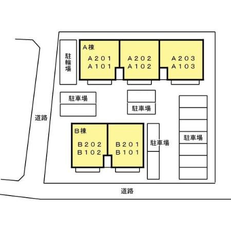熊本市北区飛田４丁目のアパートの区画図