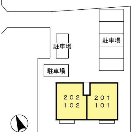 熊本市北区清水新地２丁目のアパートの区画図