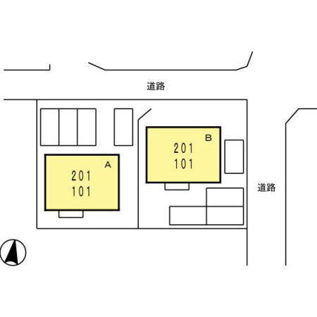 合志市栄のアパートの区画図