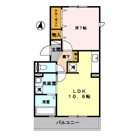 合志市幾久富のアパートの間取り
