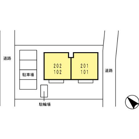 熊本市中央区壺川１丁目のアパートの区画図