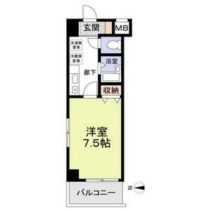 【間取り】 | サンピリア小阪 | １K