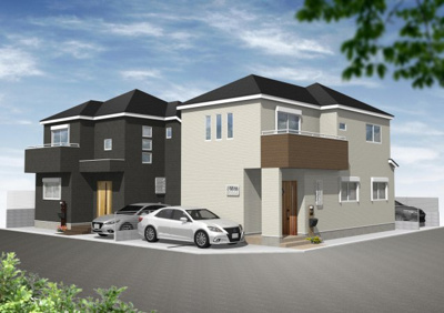 【外観】 | 豊中市宮山町2丁目　建築条件付き土地 | 【完成イメージパース】
全3区画の学校・駅共に近い分譲地♪