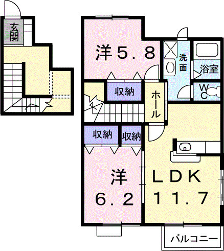 サンビレッジ　オノＡの間取り