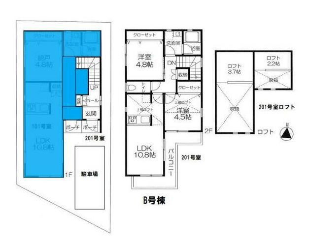 【間取り】 | メゾン・ラヴィクレール春日町B棟