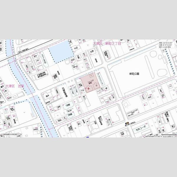 ソレジオ新町Aの地図