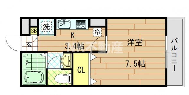 【間取り】 | エクレール上小阪（河内小阪賃貸） | 間取りです