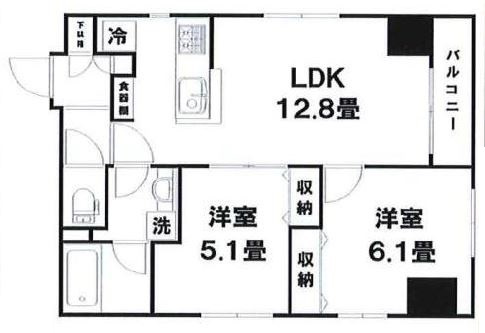 台東区蔵前４丁目の賃貸マンションの間取り