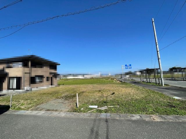 高島市安曇川町五番領91坪土地の外観|南西側私道から物件