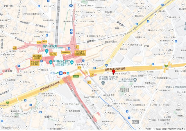 渋谷区渋谷３丁目の事務所の地図