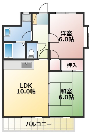 熊本市中央区国府本町の賃貸マンションの間取り