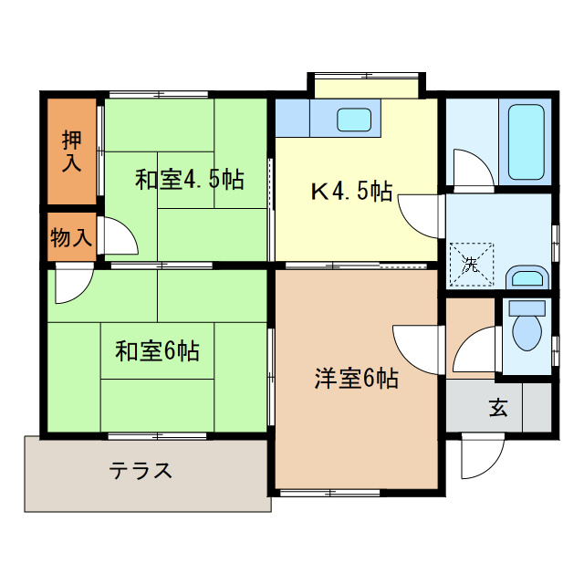 根岸方貸家の間取り