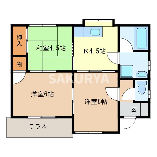 根岸方貸家　103号～111号の間取り