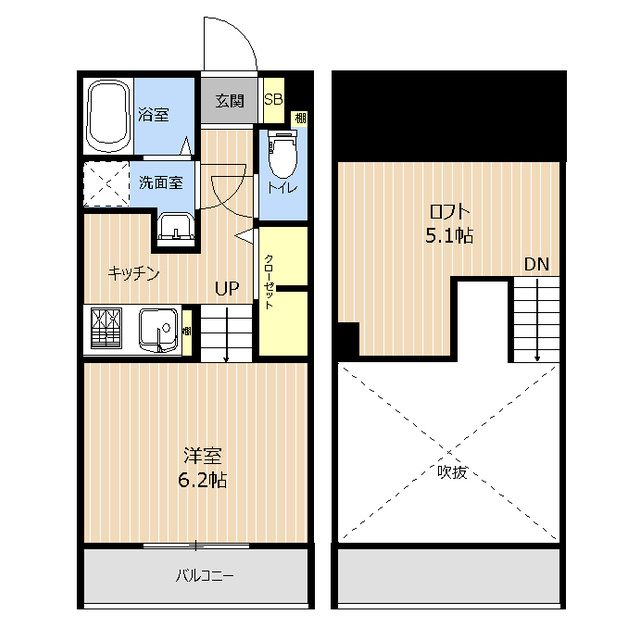 熊本市中央区国府本町のアパートの間取り
