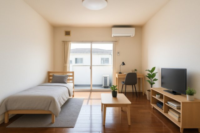 アバンダントハイツの居間・リビング|家具家電はイメージで実際には付属しません。