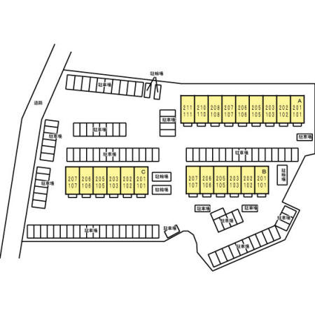 グランディールBの区画図