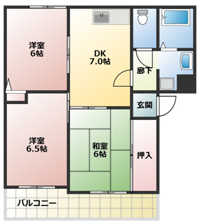 【間取り】 | アンビション旭Ｂ棟