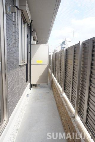 熊本市東区御領５丁目のアパートのバルコニー
