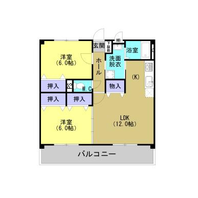 熊本市東区山ノ内３丁目の賃貸マンションの間取り