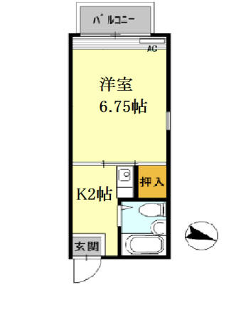 熊本市中央区新大江３丁目のアパートの間取り