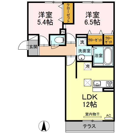 シオンＫＹ　Ⅰ号館の間取り