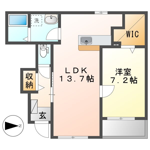 倉敷市連島町連島のアパートの間取り