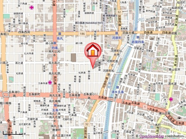 リーガル京都河原町四条南の地図