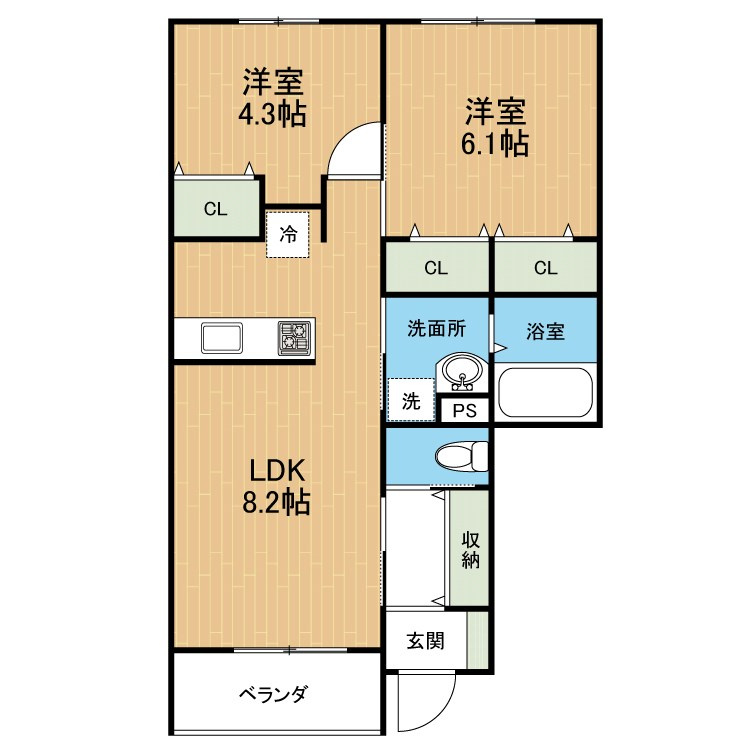 ストーリア小山Ⅱの間取り