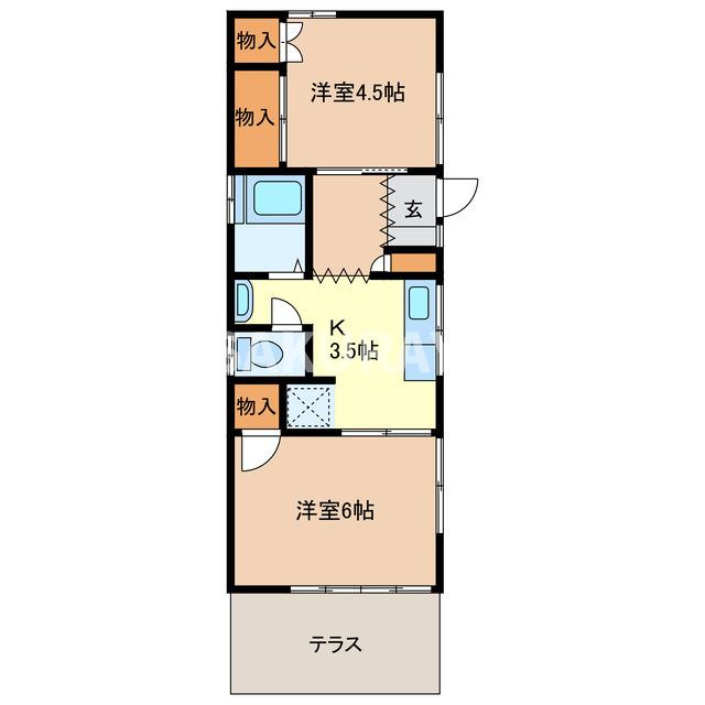 根岸方貸家Ｄ（福居町）の間取り