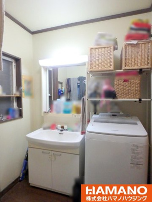 【洗面所】 | 筑西市乙中古戸建【デザイン住宅】 | 広い洗面スペース