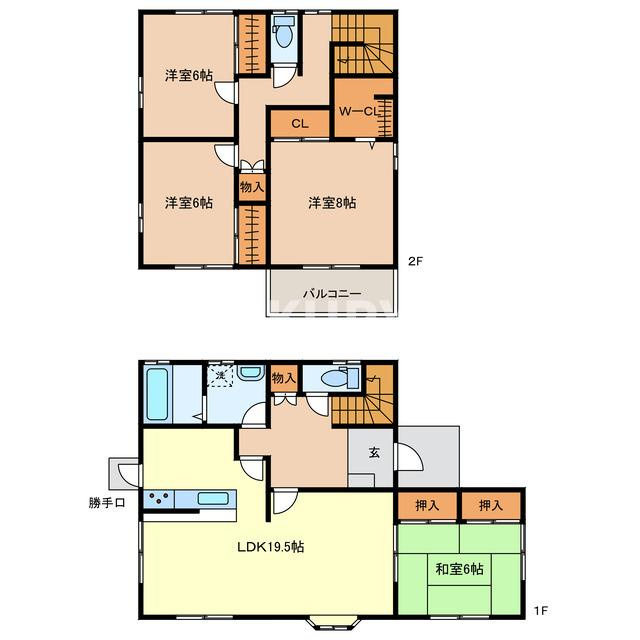 坂上方貸家の間取り