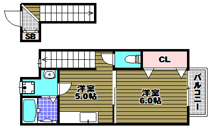 アムール福の間取り|反転タイプ有