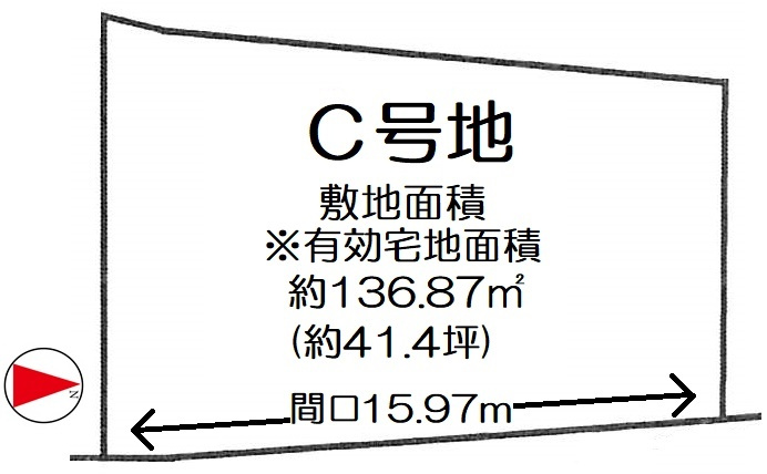 ●地下鉄東西線『御陵』駅まで徒歩８分●閑静な住宅地●建築条件なし売土地●山科区北花山山田町の土地図
