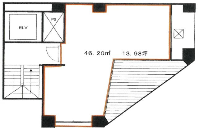 港区麻布十番２丁目の店舗一部の間取り
