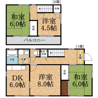 【間取り】 | 東金市菱沼貸家