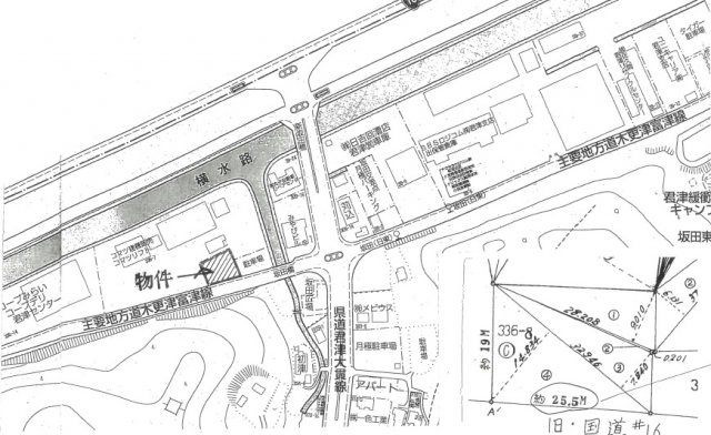 君津市坂田　土地（旧16号道路沿い）の土地図