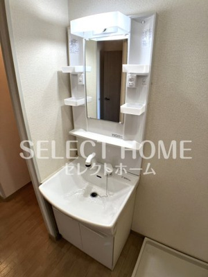 【独立洗面台】 | メゾン・ダリアA | 独立洗面台、小物を置くことができて便利です