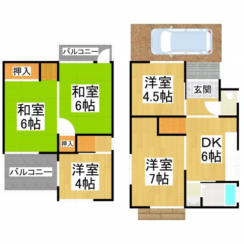 【間取り】 | 堺市美原区平尾2411-10貸家